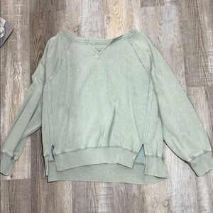 aerie Sage Green Crewneck Sweatshirt